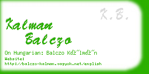 kalman balczo business card